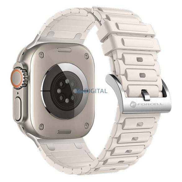 FORCELL F-DESIGN FA06 curea de silicon APPLE Watch 42 / 44 / 45 / 49 mm în alb