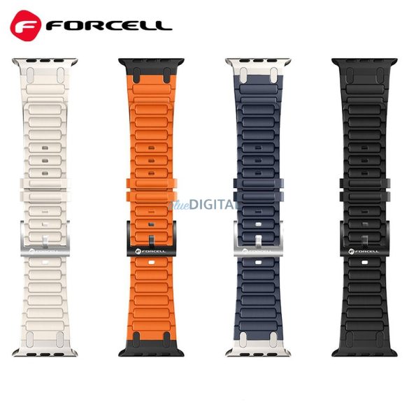 FORCELL F-DESIGN FA06 curea de silicon APPLE Watch 42 / 44 / 45 / 49 mm în alb