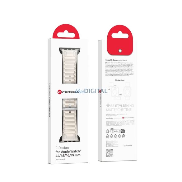 FORCELL F-DESIGN FA06 curea de silicon APPLE Watch 42 / 44 / 45 / 49 mm în alb
