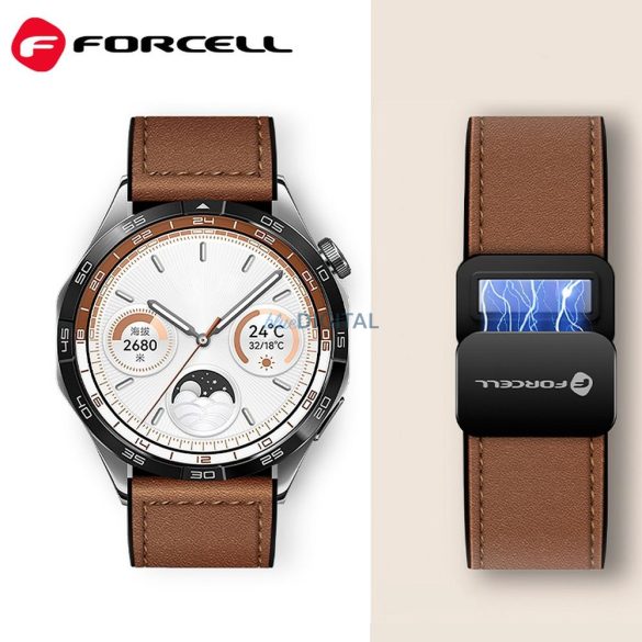 FORCELL F-DESIGN FS20 curea magnetică din piele ecologică SAMSUNG Watch 20 mm maro