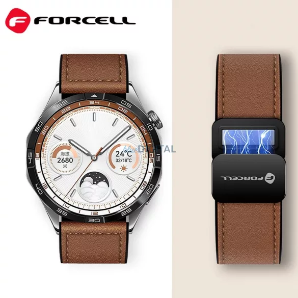 FORCELL F-DESIGN FS20 curea magnetică din piele ecologică SAMSUNG Watch 22 mm maro