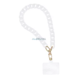   PANAMA Colier telefon, Pandantiv telefon / lungime cordon 40cm (20cm în buclă) / agățat pe încheietura mâinii - alb