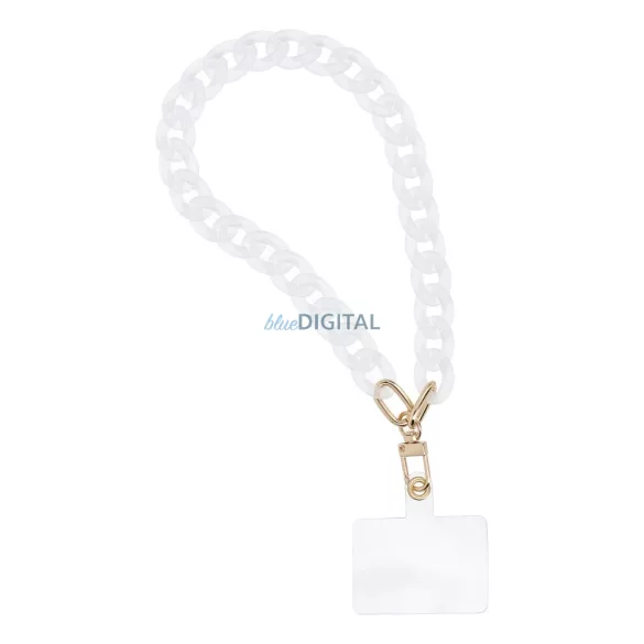 PANAMA Colier telefon, Pandantiv telefon / lungime cordon 40cm (20cm în buclă) / agățat pe încheietura mâinii - alb