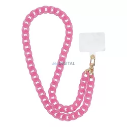   PANAMA LUNG Colier telefon, pandantiv telefon / lungime fir 80cm (40cm în buclă) / agățat în jurul gâtului - roz