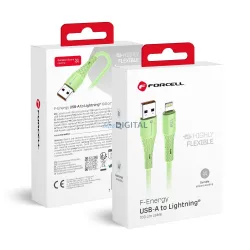   FORCELL F-ENERGY C343 USB-A - Lightning 2.4A 12W cablu siliconic 1 m verde