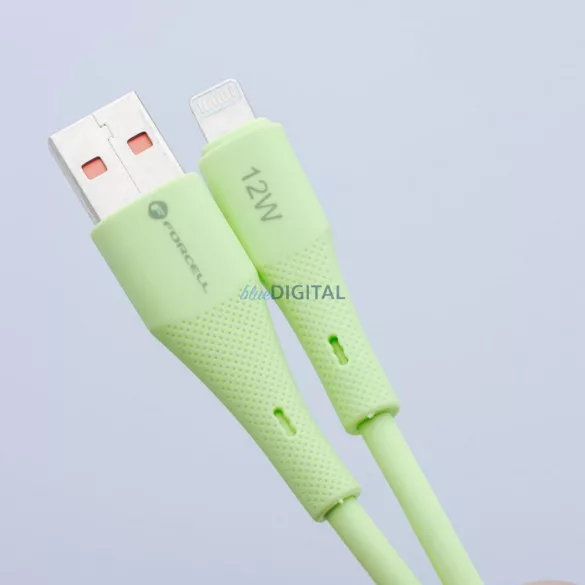 FORCELL F-ENERGY C343 USB-A - Lightning 2.4A 12W cablu siliconic 1 m verde