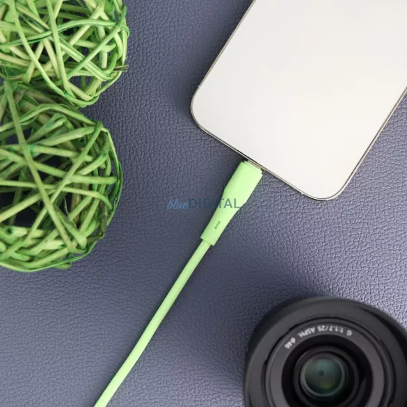FORCELL F-ENERGY C346 Tip-C - Lightning cablu PD 3A 27W silicon 1 m verde