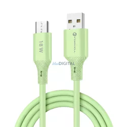   FORCELL F-ENERGY C341 cablu USB-A - Micro USB QC3.0 2,4A 18W silicon 1 m verde