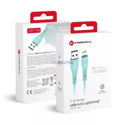   FORCELL F-ENERGY C343 USB-A - Lightning 2.4A 12W cablu siliconic 1 m albastru