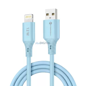 FORCELL F-ENERGY C343 USB-A - Lightning 2.4A 12W cablu siliconic 1 m albastru