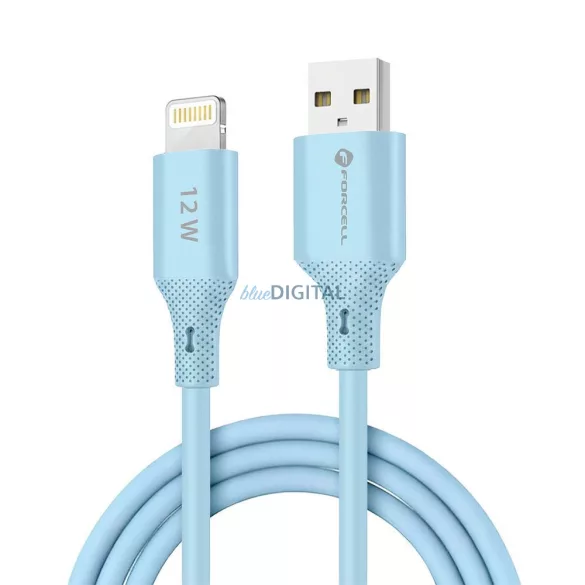 FORCELL F-ENERGY C343 USB-A - Lightning 2.4A 12W cablu siliconic 1 m albastru