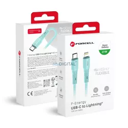  FORCELL F-ENERGY C346 Tip-C - Lightning cablu PD 3A 27W silicon 1 m albastru