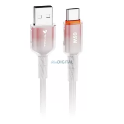   FORCELL F-ENERGY C352 cablu USB-A Type-C QC4.0 3A 66W gradient 1 m alb