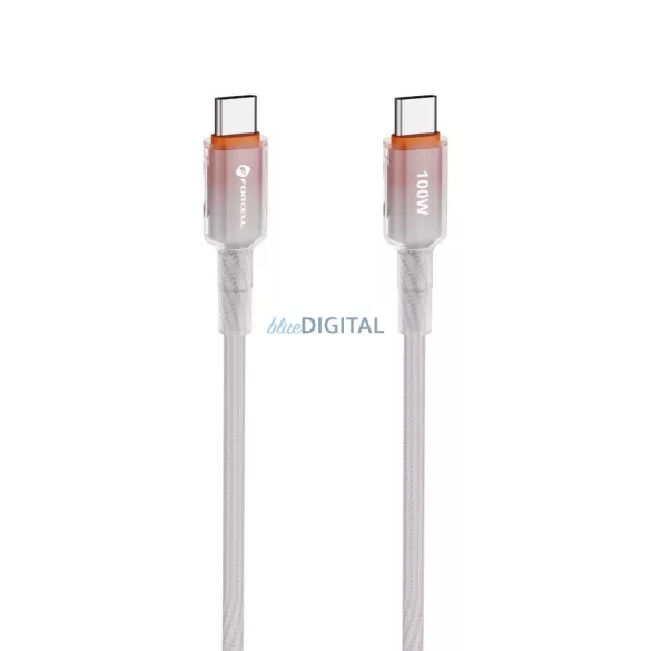 FORCELL F-ENERGY C357 tip C la tip C cablu QC4.0 PD 5A 100W Gradient 1 m alb
