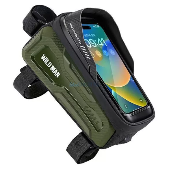 Geantă de călătorie WILDMAN pentru cadru de bicicletă cu fermoar 1L (4"- 7") M20 verde