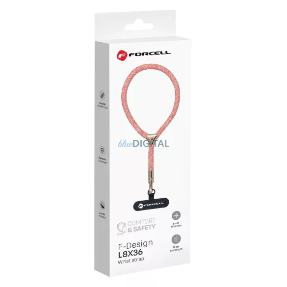 FORCELL F-DESIGN L8X36 lungime reglabilă (bucla max. 18 cm) roz alb