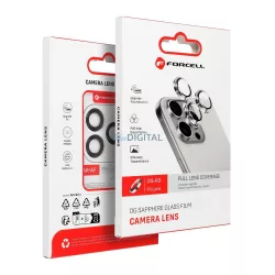   Forcell Premium Camera Lens obiectiv de aparat de fotografiat de protecție din sticlă temperată cu argint trim iPhone 12/12 mini