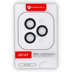 Forcell Premium Camera Lens obiectiv de aparat de fotografiat de protecție din sticlă temperată cu argint trim iPhone 12 Pro