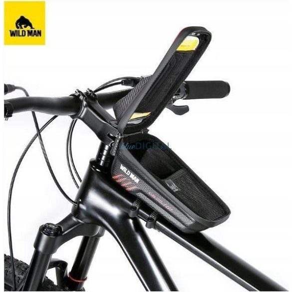 Geantă de călătorie WILDMAN pentru cadru de bicicletă cu fermoar 1L (4"-7") E12X negru