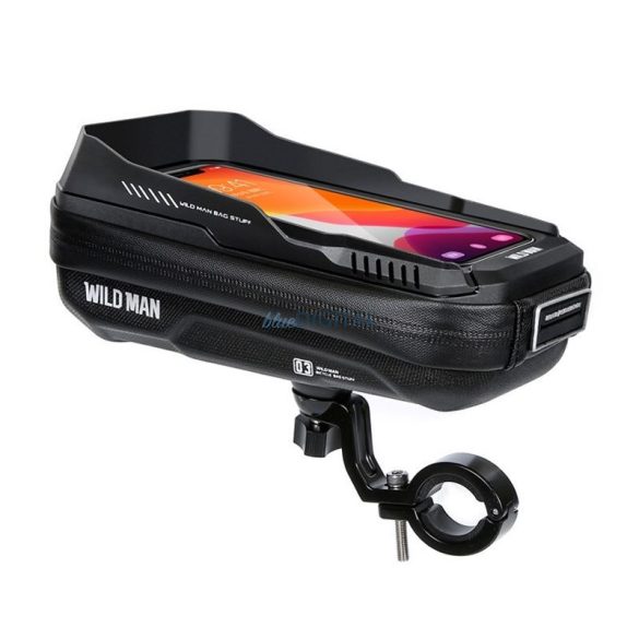 Geantă de călătorie WILDMAN pentru ghidon de bicicletă cu fermoar 0,5L (4"-7") XT3S negru