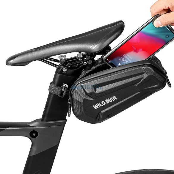 Geantă de călătorie WILDMAN pentru ghidon de bicicletă cu fermoar 0,5L (4"-7") XT3S negru
