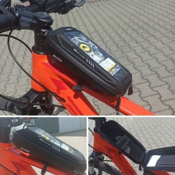 Geantă de călătorie WILDMAN pentru ghidon de bicicletă cu fermoar 0,5L (4"- 7") X3 negru