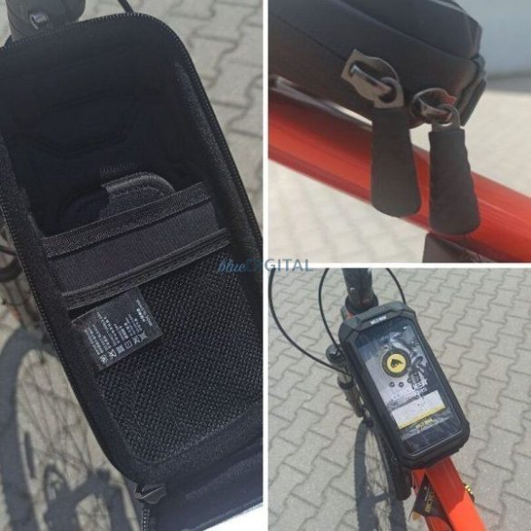 Geantă de călătorie WILDMAN pentru ghidon de bicicletă cu fermoar 0,5L (4"- 7") X3 negru