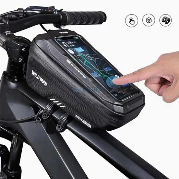 Geantă de călătorie WILDMAN pentru cadru de bicicletă cu fermoar 1L (4"-7") XS2 negru