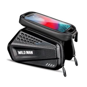 Geantă de călătorie WILDMAN pentru cadru de bicicletă cu fermoar 1,2L (4"-7") ES6 negru