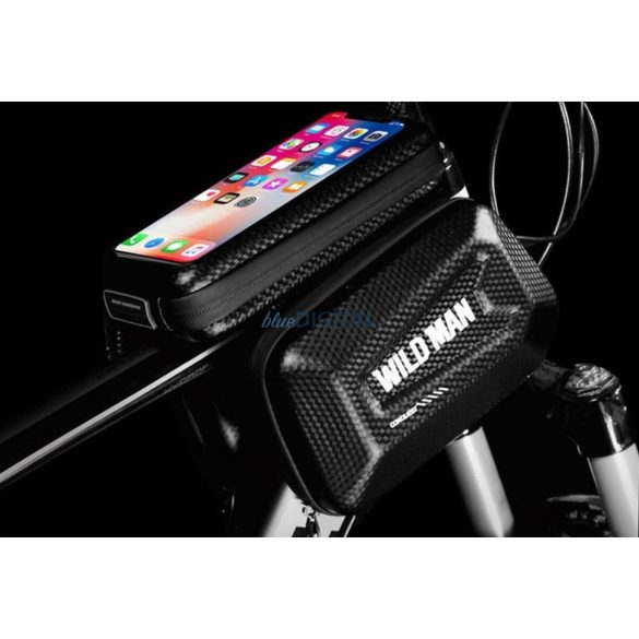 Geantă de călătorie WILDMAN pentru cadru de bicicletă cu fermoar 1,2L (4"-7") E6S negru