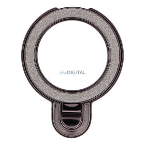 Suport telefon CIRCLE GLITTER - stick-on - negru