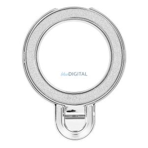 Suport telefon CIRCLE GLITTER - stick-on - argintiu