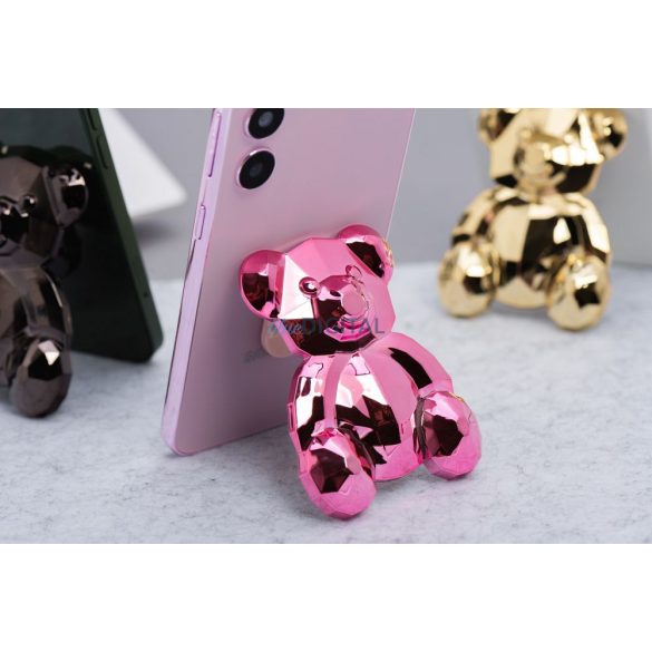 Suport telefon BEAR - adeziv - roz