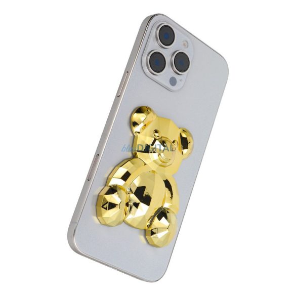 Suport telefon BEAR - stick-on - auriu