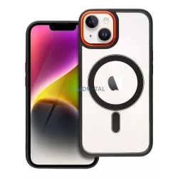   HUSĂ! - COLOR EDGE MAG COVER Carcasă compatibilă MagSafe pentru iPhone 14 - negru-auriu transparent