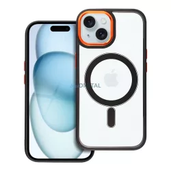   HUSĂ! - COLOR EDGE MAG COVER Carcasă compatibilă MagSafe pentru iPhone 15 - negru-auriu transparent