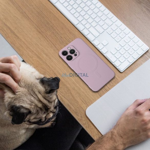 HUSĂ! - SILICONE MAG COVER Carcasă compatibilă MagSafe cu decupaj complet pentru cameră iPhone Air - roz