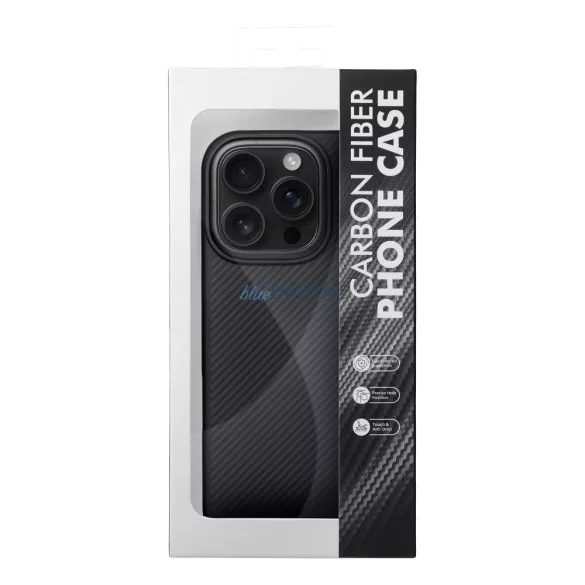 HUSĂ! - Carcasă compatibilă Carbon Elite Mag Cover MagSafe pentru iPhone 17 Pro Max - negru