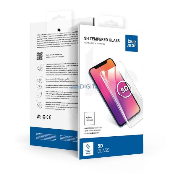 Sticlă temperată oleofobă 5D Blue Star cu finisaj negru pentru iPhone Air
