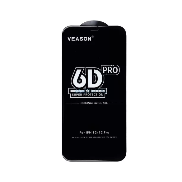 Veason 6D Pro Privacy anti-reflexie oleofobică din sticlă temperată cu finisaj negru pentru iPhone 17 Pro