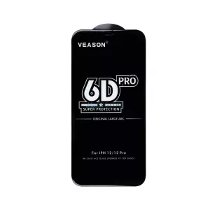 Veason 6D Pro Privacy anti-reflexie oleofobic din sticlă temperată cu finisaj negru pentru iPhone Air