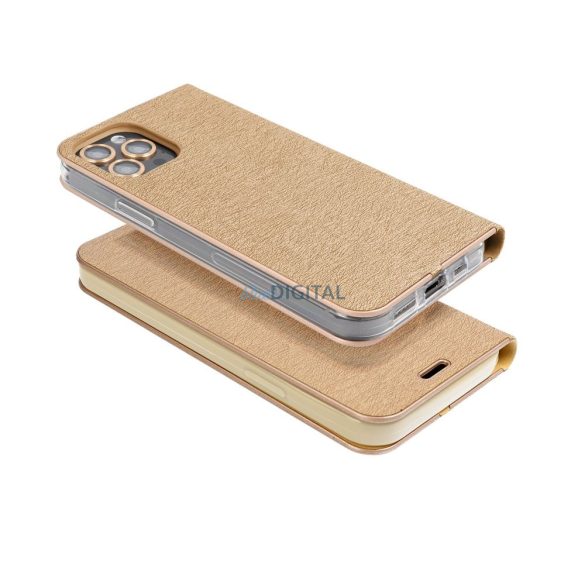 HUSĂ! - Carcasă de carte LUNA GOLD Samsung Galaxy A17 4G/5G - culoare aurie