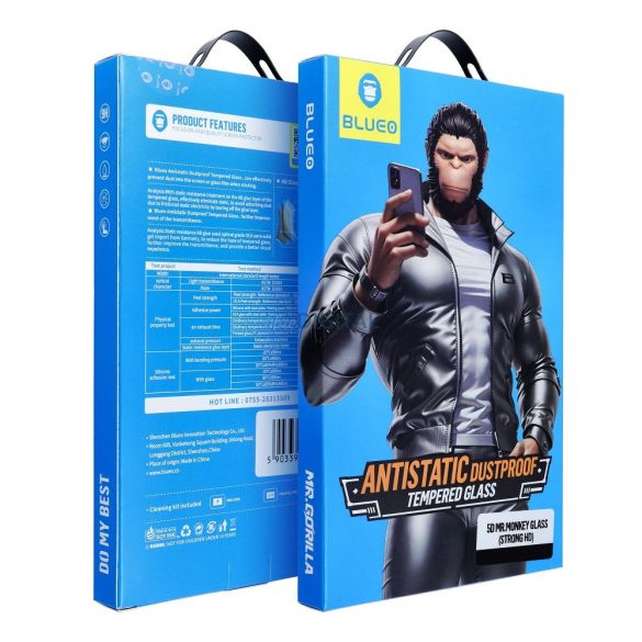 BlueO Mr. Monkey Glass Sticlă temperată puternică HD cu finisaj negru pentru iPhone Air