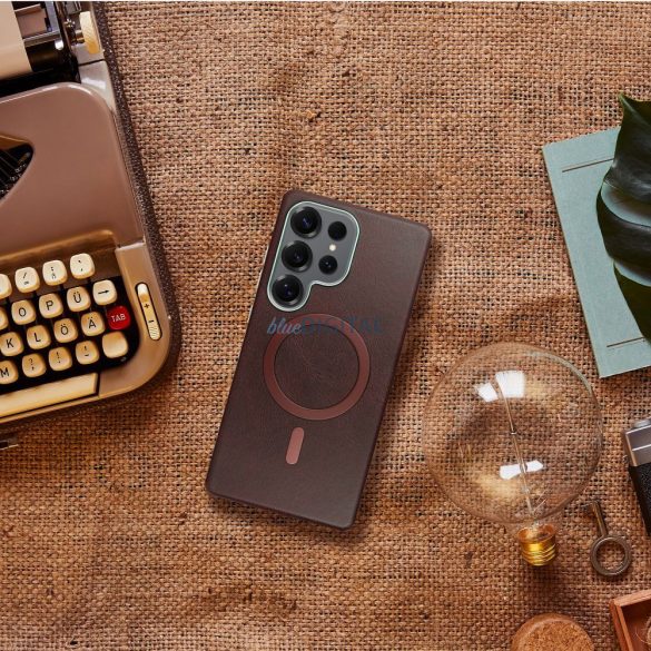 GENTLEMAN Geantă compatibilă MagSafe Samsung Galaxy A17 4G/5G - maro