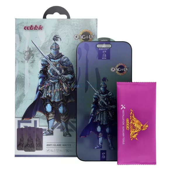 OG Shuijia Glass 6D anti-reflexie filtru de lumină albastră sticlă temperată mată cu margine neagră pentru iPhone 17 Pro