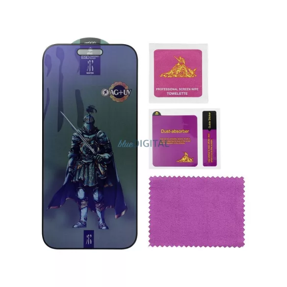 OG Shuijia Glass 6D anti-reflexie filtru de lumină albastră sticlă temperată mată cu margine neagră pentru iPhone 17 Pro