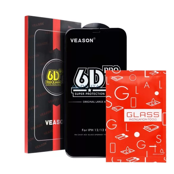 Veason 6D Pro sticlă temperată oleofobă cu ornamente negre Xiaomi Redmi 15 4G