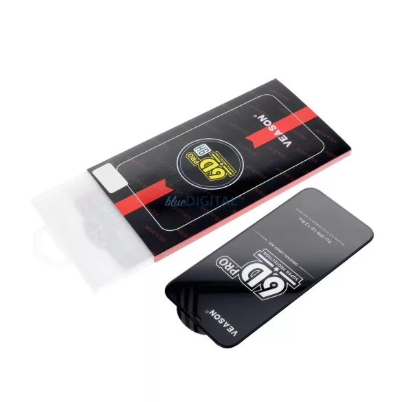 Veason 6D Pro sticlă temperată oleofobă cu ornamente negre Xiaomi Redmi 15 4G
