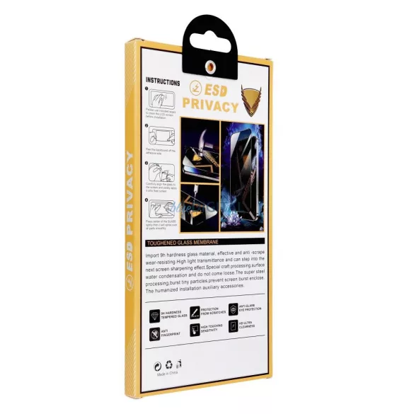 OG Premium Privacy Glass 6D anti-reflexie din sticlă temperată cu margine neagră pentru Xiaomi Redmi 15C 4G