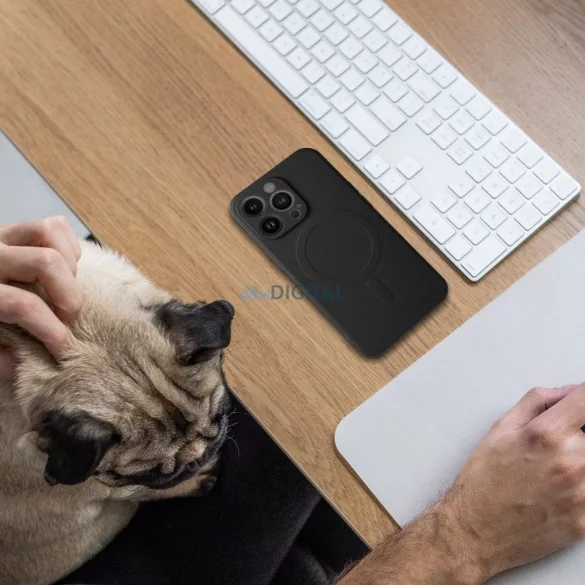 HUSĂ! - SILICONE MAG COVER caz compatibil cu MagSafe pentru XIAOMI Redmi 15C negru